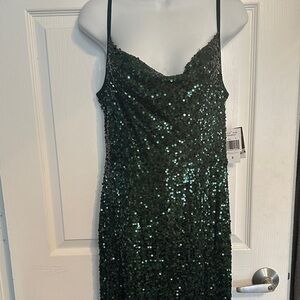 Brand new with tags Taylor  Dark Green Sequin Maxi Dress